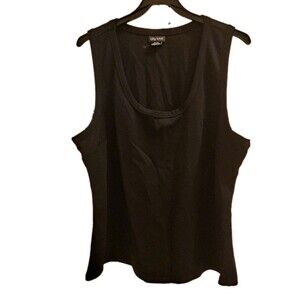 City Chic Tank Tunic Top Women's XL 22 Black Sleeveless Shirt Capsule Wardrobe